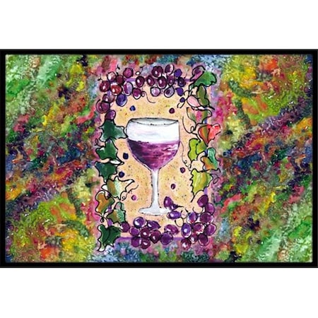 Carolines Treasures Carolines Treasures 8616MAT 18 x 27 in. Red Wine Glass And Grapes Indoor Or Outdoor Mat 8616MAT